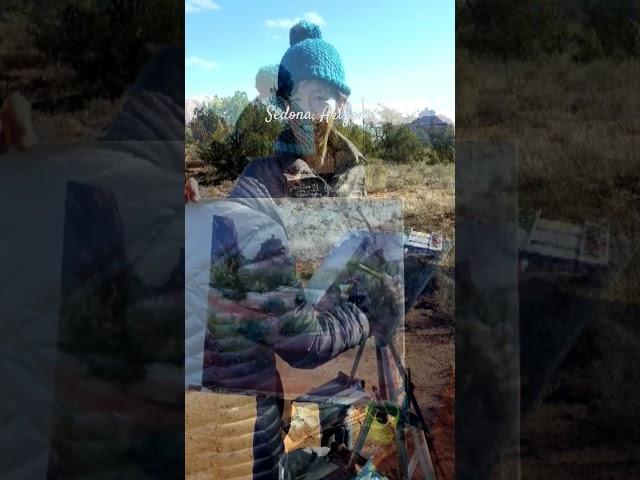 Painting red rocks and nearby mining town #shorts #pleinair #watercolor #keikotanabe