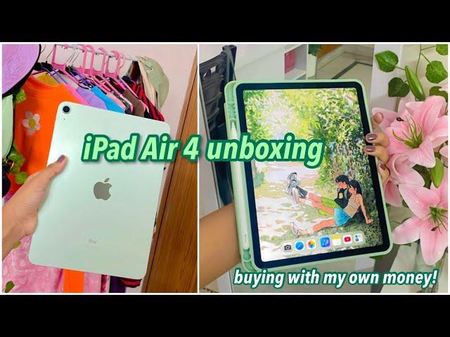 Buying an iPad with my own Money!  (iPad Air 4 Green + Apple Pencil Unboxing)