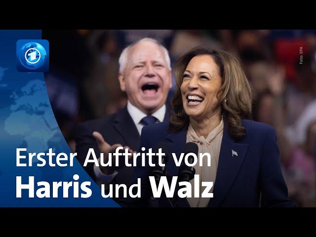 US-Präsidentschaftswahl: Harris und Walz treten erstmals zusammen auf