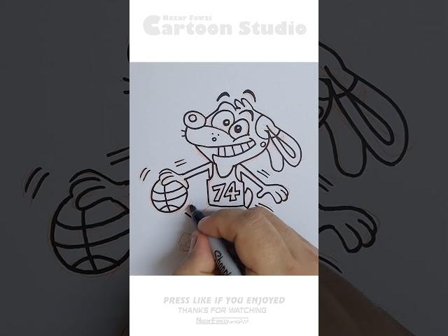 Drawing of Dribbling a Basketball #funnyvideo #funny #fun #art #drawing #disney #sketch #draw