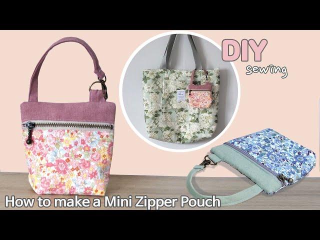 DIY 미니 키링 지퍼파우치 만들기 | 키링 파우치 | 동전지갑 | How to make a Mini Zipper Pouch | DIY Keyring Coin Purse
