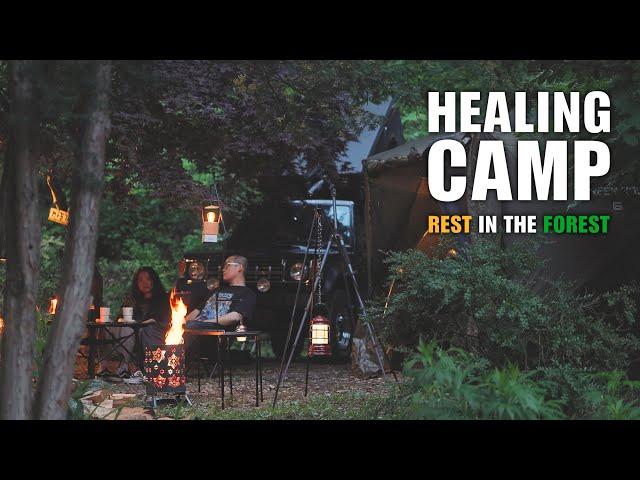 [Car-Camping] Healing Couple Camping VLOG | Tour our tents, camping kitchen and more!