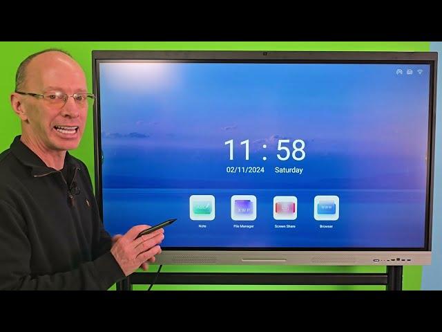 (4-Minute Review) HKMLC Smart Board  55 Inch Interactive Whiteboard Built-in 4800MP Camera