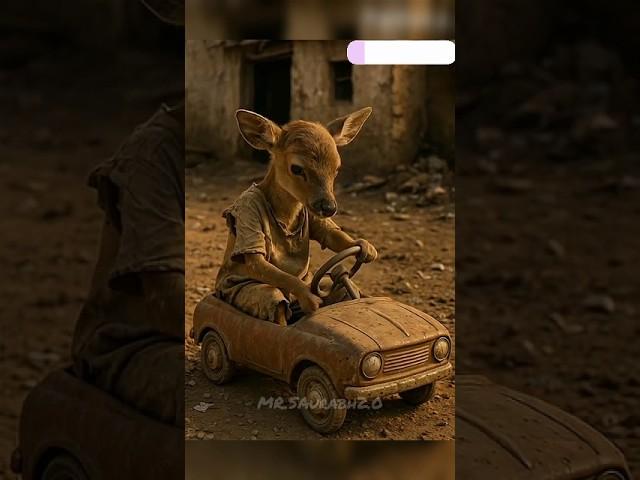 The poor deer earned money and bought a new car and the rich deer was shocked#shorts #deer #story