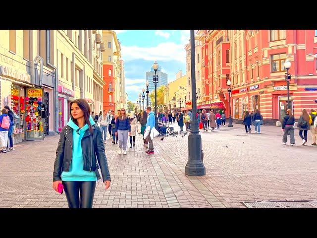 Walking tour - Old Arbat Street - Moscow 4k, Russia - HDR