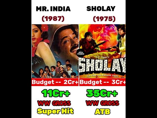 Sholay Vs Mr. India Movie Comparison | Box Office Collection | #shorts #sholay #afranmalsisar