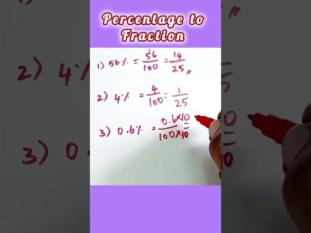 How to Convert Percentage to Fraction | Percentage | Aptitude and Reasoning Tricks @biotechnotebook