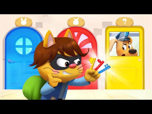 The Key-Stealing Cat | Safety Tips | Police Chase | Kids Cartoon | Sheriff Labrador | BabyBus