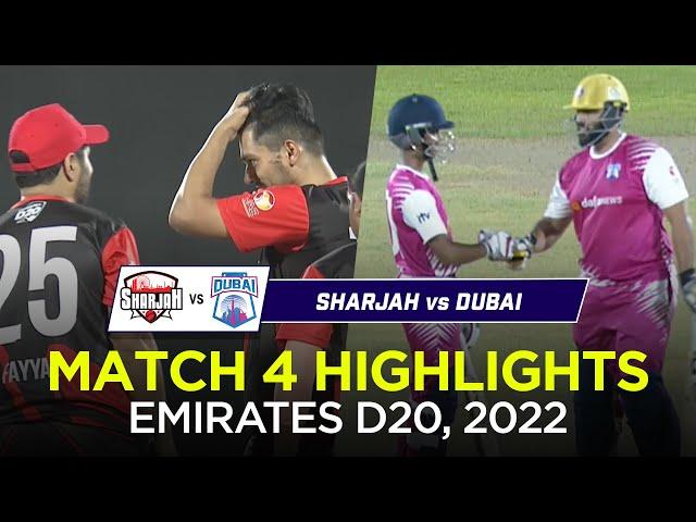 Sharjah vs Dubai | Full Match Highlights | Emirates D20 2022