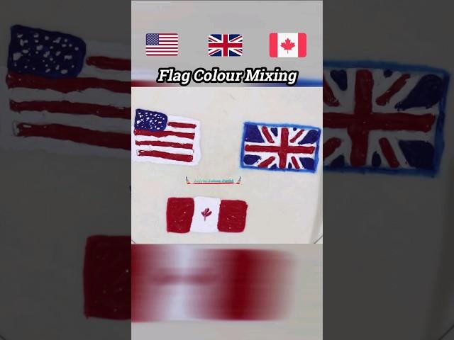 usa, uk, Canada,  flag colormixing #satisfying #colourmixing #colors