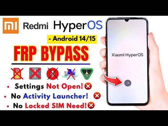 Unlock Xiaomi Redmi FRP Bypass 2025 Without PC -HyperOS Redmi Frp Google Account 100% Working Update