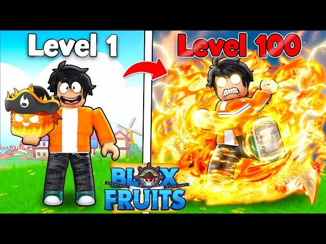 Ugrading FLAME Fruit From LEVEL 1 to LEVEL 100 in BLOX FRUIT