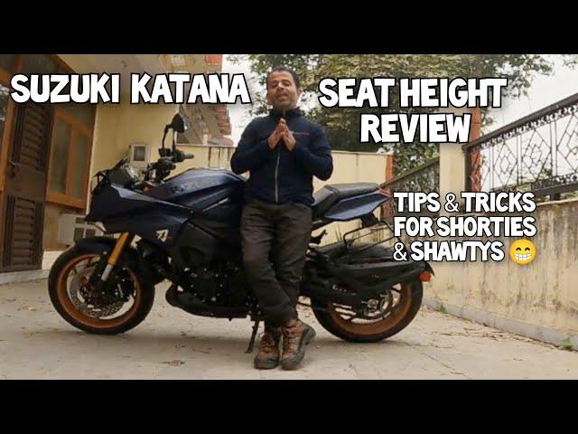 Suzuki Katana SEAT HEIGHT REVIEW | Riding Tips & Tricks for Short Riders | How to ride a TALL BIKE