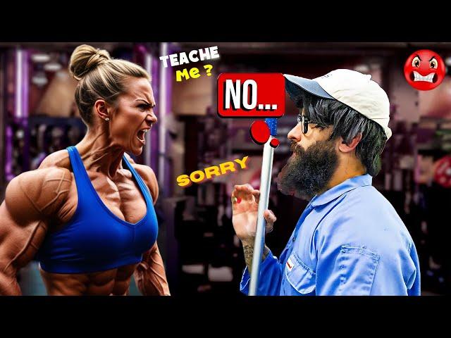 Anatoly is scaring a female bodybuilder  | Anatoly GYM PRANK #1