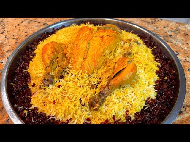 Persian Whole Chicken with Rice (Morgh Polo) - Cooking with Yousef