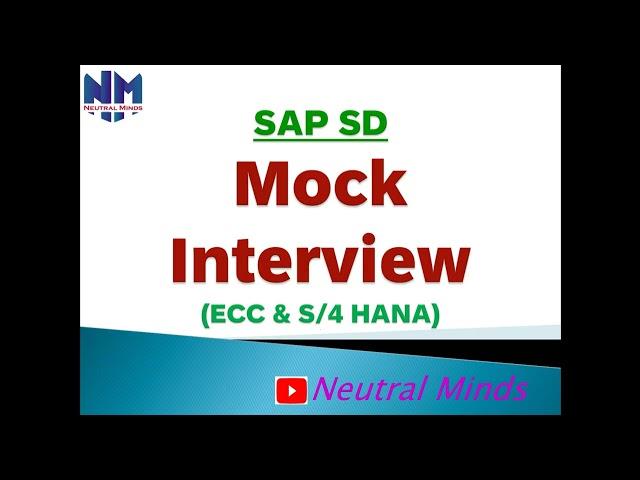 SAP SD Real time interview on 5 to 15 years experience. SAP SD Mock interview