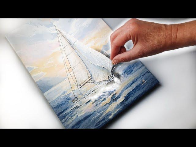 Pouring on FABRIC??? 3D Boat Art You can Try! Fun Technique! | AB Creative Tutorial