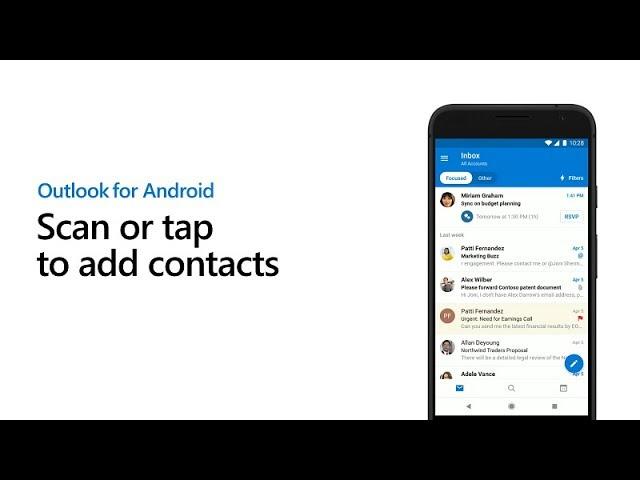 Scan business cards to easily add contacts - Outlook for Android