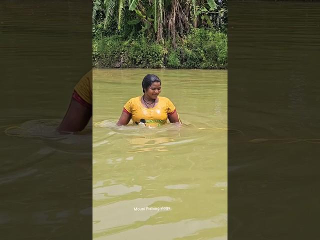 Amazing Village Women net fishing #shorts #fishing #reels