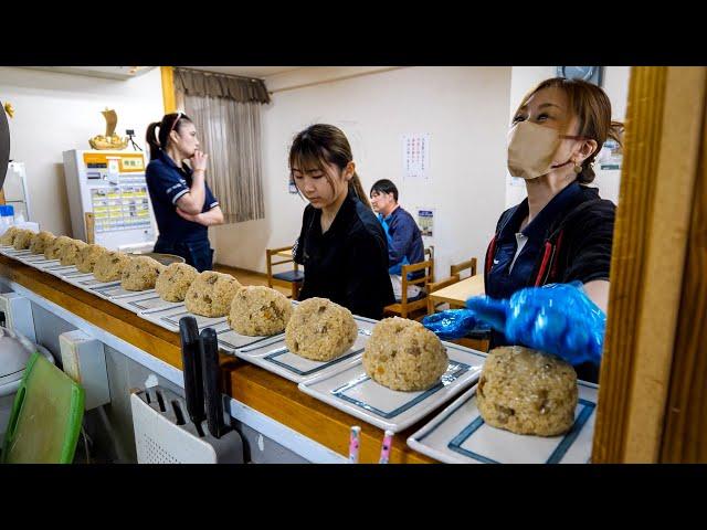 Restaurant with cute female waitstaff!Best Selling Large Rice Balls! Busy With Workers and Students!