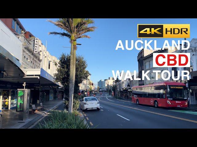 Auckland CBD Saturday Morning Walk Tour New Zealand 4K HDR