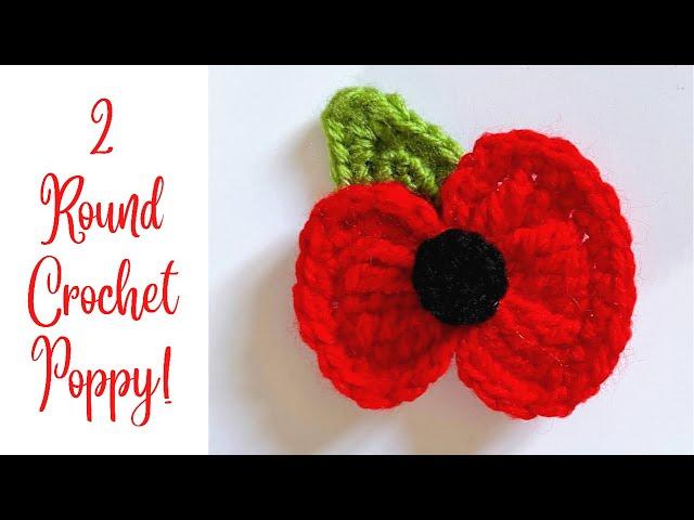 CROCHET POPPY JUST 2 ROUNDS!