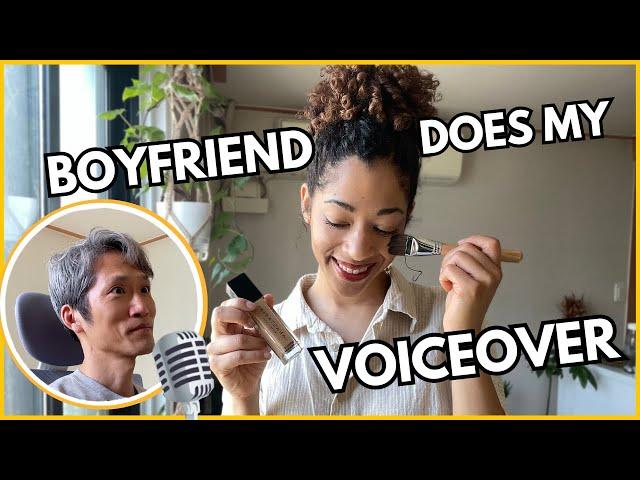 KOREAN BOYFRIEND DOES MY VOICEOVER | VEGAN COSMETICS | Vegan International Couple 