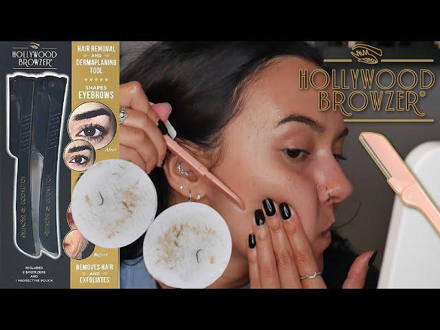 GROSS!! SHAVING MY FACE WITH HOLLYWOOD BROWZER BLADE