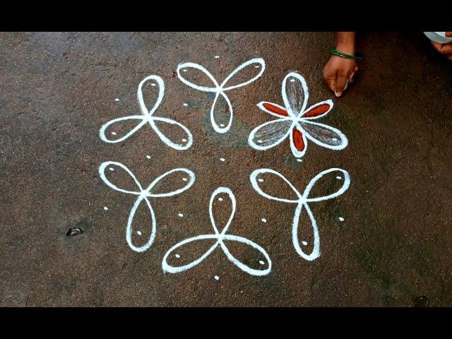 Aadi velli flowers kolam|easy aadivelli kolam|Simple rangoli|Poo kolam|Beautiful rangoli