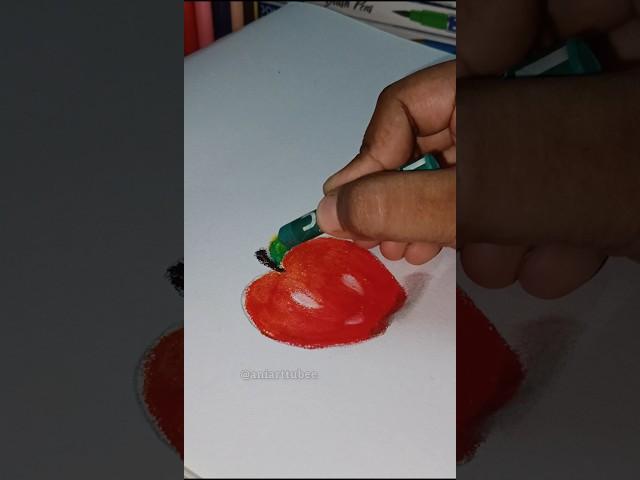 A FOR ??  #art #beginners #drawing #oilpastel #apple #howtodraw #easy #simple #shotrs #fruit