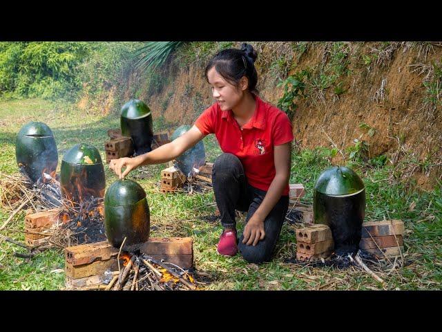 How to make watermelon stewed chicken - Harvesting peanuts | Ella Daily Life