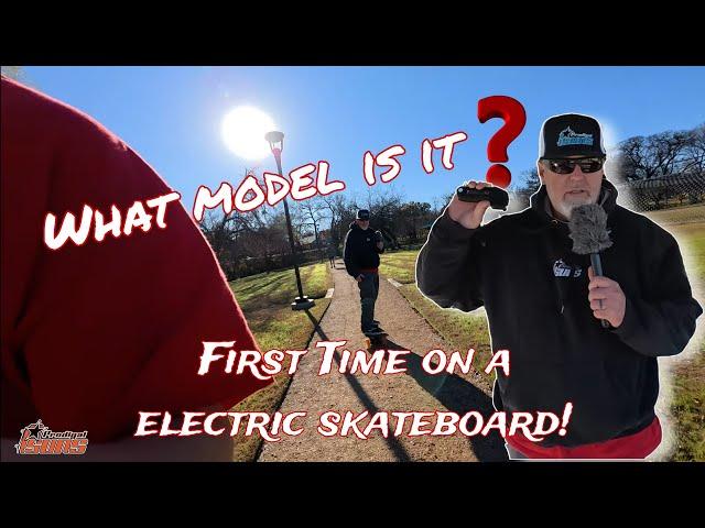 NEW Eskate channel - First time riding an electric skateboard  for both of us. #eskate #eskateboard