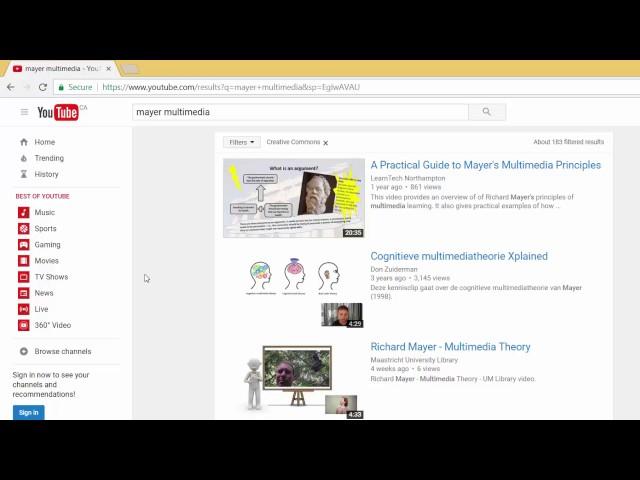 Finding Creative Commons Videos on YouTube