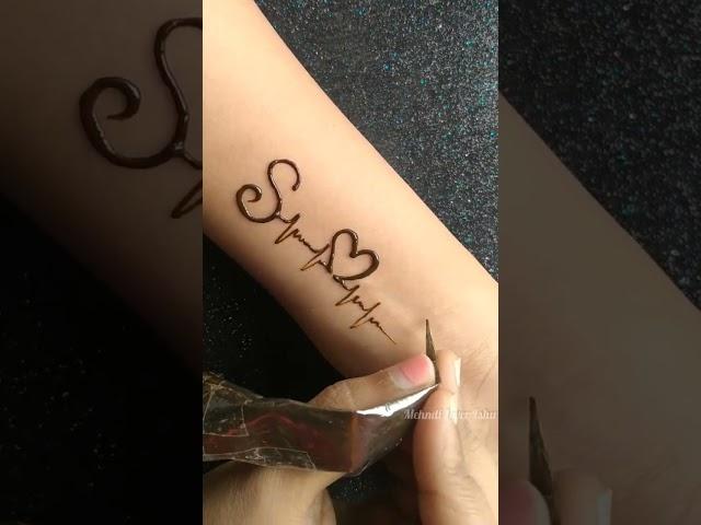 Requested ️ Couple letter mehndi tattoo |S️D alphabet mehndi #shorts #youtubeshorts