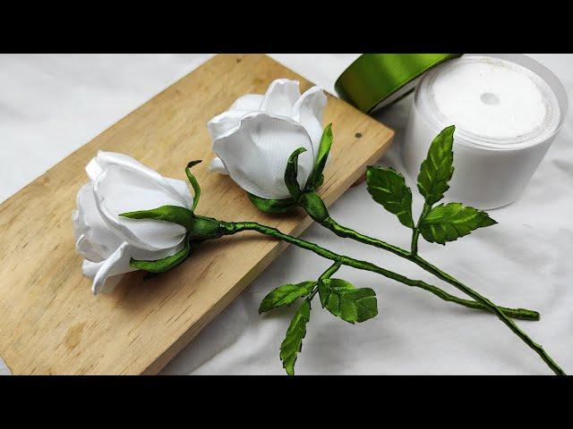 DIY satin ribbon roses/how to make Roses with satin ribbon