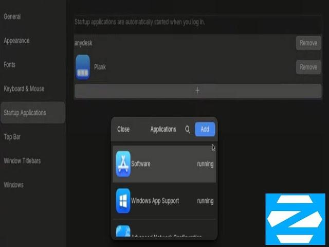 Second easy way on how to set startup apps in zorin os