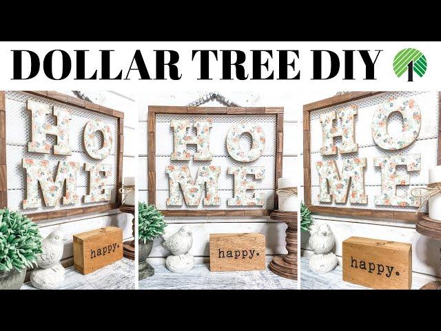 DOLLAR TREE DIY Farmhouse HOME Sign Wall Decor