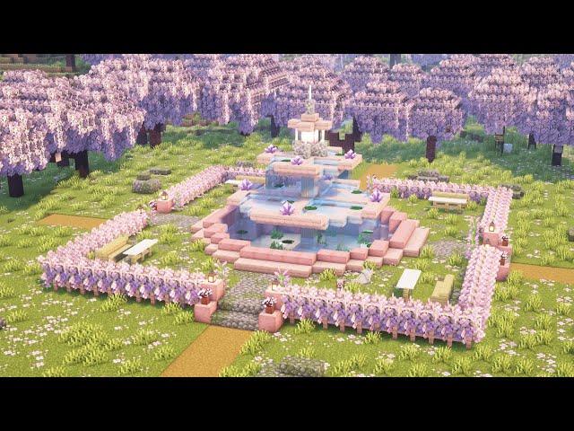 [Minecraft] How to Build a Cherry Blossom Fountain / Tutorial