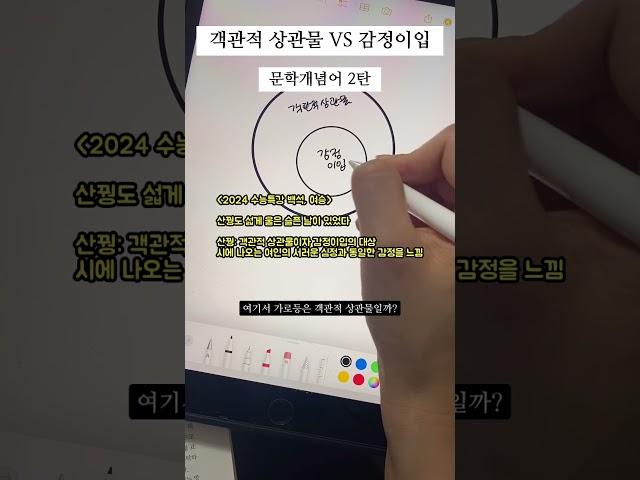 수능국어 문학개념어 2탄 객관적 상관물 감정이입 구분