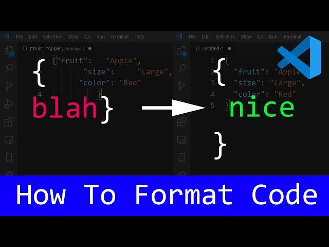 VSCode How To Format Code / VS Code Format JSON / Visual Studio Code