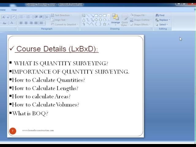 Qs - Quantity Surveying Training Courses In Online