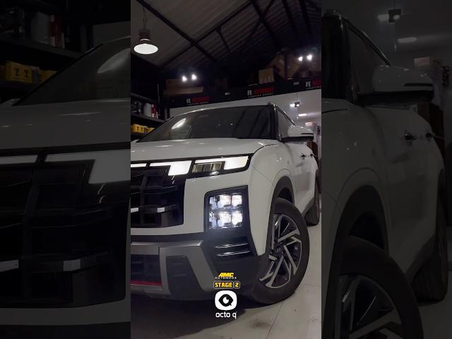 Hyundai Creta 2024 in for Stage 2 Octo Q Projector Setup Enhancing 200% Improvement from Stock LED’s