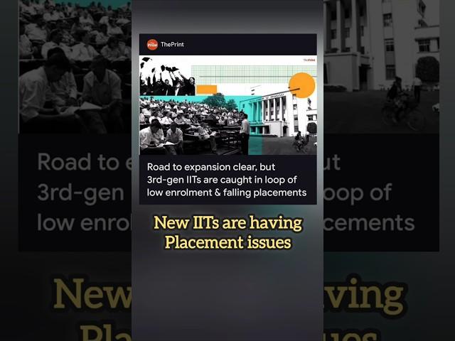 New IITs are having Placement issues!  #iit #india #tech #jobs #jee #jeeadvanced #institute #modi