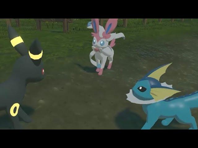 Vaporeon tries to get Umbreons attention