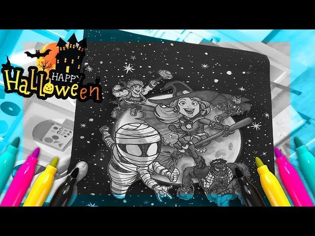 Halloween Avengers Coloring Page | Superheroes Costume Coloring