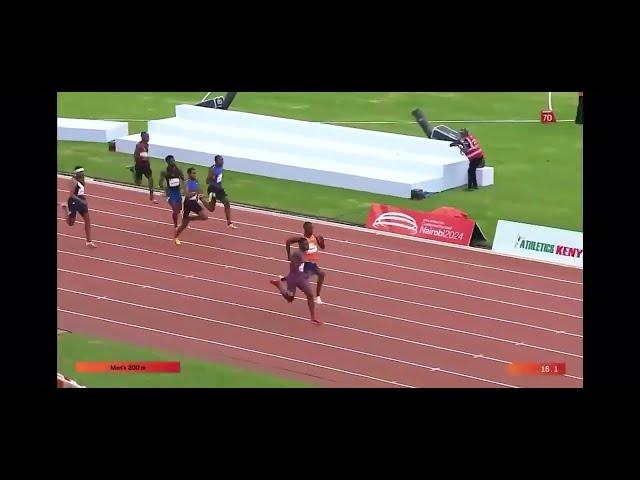 Kip Keino 200m  Courtney Lindsey   PB  WL 19.71 (-1.5) Letsile Tebogo   19.71