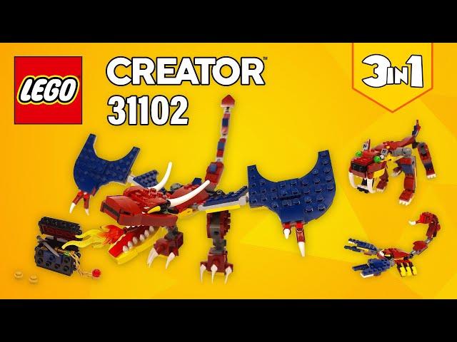 LEGO® Creator 3in1 Fire Dragon (31102)[234 pcs] Saber-Toothed Tiger & Scorpion Instructions