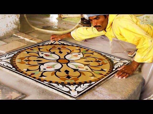 Making of Beautiful Marble Inlay Stone Art Tile For Home Interior Design