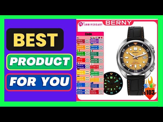 BERNY Automatic Diver Watch for Men Super