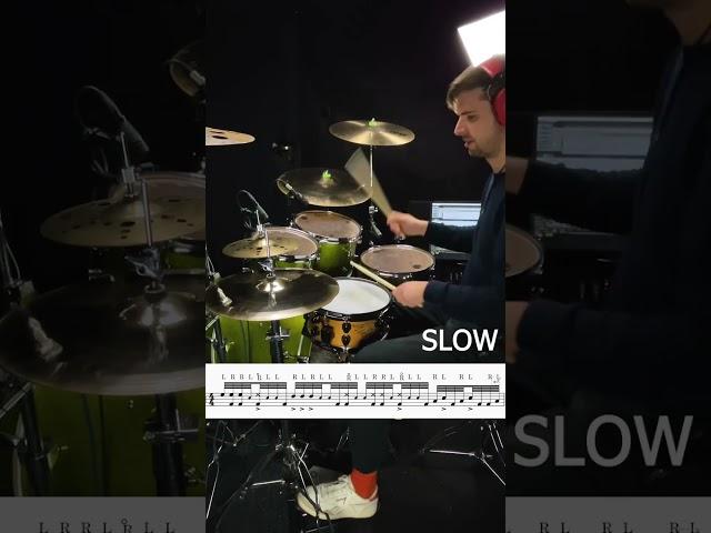 32 note drum fill, wait for slow tempo;) #drums #drumlessons